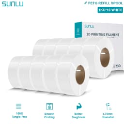 SUNLU PLA/PETG/PLA PLUS 3D Filament Refill 1.75mm Neatly Wound 3D Filament Bundle Refill for Most Brand Reuseable Spool 10KG