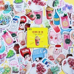 45Pcs/box Strawberry Stickers Album Diary Label Scrapbooking Material DIY Journaling Stationery Cute Fruit Decorative Paper