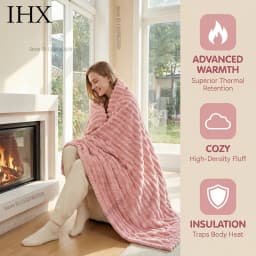 IHX Solid Color Imitation Rabbit Plush Milk Plush Thickened Thermal Leisure Home Blanket Office Nap Blanket, Custom Blanket Size