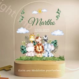 Customized Baby Birth Night Light Personalized Name Animal Bear Bunny Rabbit with USB Lamp for Bedroom Birthday Christmas Gift