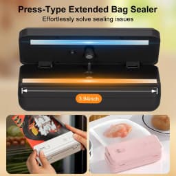 Portable 2-in-1 Mini Bag Sealer with Heat Seal & Cutter Magnetic Handheld Chip Bag Sealer for Snacks Candies Food Storage