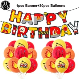 Jumbo Fireman Sam Balloons Fire Truck Foil Ballons Firefighter Themed Birthday Party Decortions Baby Shower Fire Engine Ballons