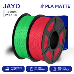 JAYO 2 Rolls 3D PLA Matte Printer Filament 1.75mm Neatly Wound PLA Filament with Matte Finish Print with 99% FDM 3D Printer
