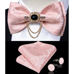 Exqusite Men's Self-tie Bowties Wedding Neck Ties For Man Accessories Cufflinks Hanky Brooch Set Red Black Yellow Blue Bowtie