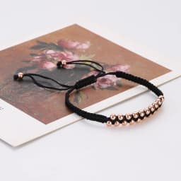 Classic Men Women Bracelet 4MM Copper Beaded Charm Bracelet Pulseira Adjustable Bracelet Fashion Jewelry Gift