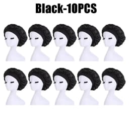 High Elastic Satin Solid Sleeping Hat Hair Care Bonnet Nightcap Multi-color Reusable Women Home Sleeping Cap Accessories