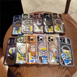 Double Bracket For Magsafe Glossy Case For iPhone 18 17 16 13 15 14 11 12 Pro Max Air Shockproof Cases For iPhone 14 15 16 Plus