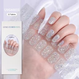 16/20/22Tips Semi-Cured Gel Nail Patch Adhesive Sliders Long Lasting Full Gel Nail Stickers DIY Manicure Harden In UV Lamp Need