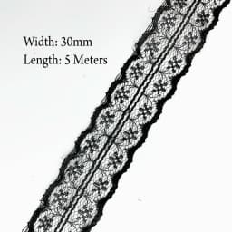 5 Meters White & Black Lace Ribbon Assorted Floral Trims for Gift Wrapping Christmas Wedding Decor DIY Crafts Sewing Accessories