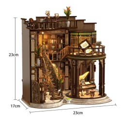 DIY Gothic Book Nook Kit 3D Wooden Miniature Dollhouse with Furniture Handmade Craft Bookshelf Insert Creative Home Decor Gifts