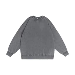 Oversize Top High Street Retro Solid Color Worn Looking Washed-out Men's and Women's Hip Hop Loose American round Neck Sweater
