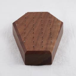 Neo-Gothic Coffin Black Walnut Solid Wood Display Stand for 16G 14G Piercing Jewelry Modern Display Holder with 38 Posts