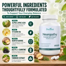 Docteat Alpha Lipoic Acid and Vitamin B6 Capsules for Everyday Nerve Support and Body Balance Support, Body Care, 60 Capsules