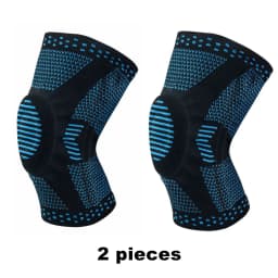 Pack of 2 Anti-Slip Grip Knitted Pattern Polyester Blend Knee Compression Sleeves - Patella Support Pads, Breathable Sports Protectors for Men & Women with Knee Pain Relief, Pack Of Two