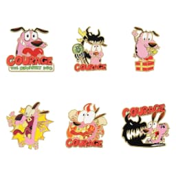6pcs Anime Cowardly Enamel Pins Metal Lapel Brooch Badges for Backpacks Fashion Jewelry Accessory Gifts