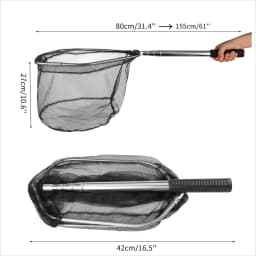 55cm-190cm Telescopic Fishing Net for Salmon Fly Carp Catfish Trout Floating Landing Net Easy Catch & Releasee Foldable