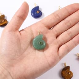 2pcs Charms Ocean Conch/ Sea Snail Multicolor Stone Brass 18K Gold Plated Pendants DIY Necklace Earrings Jewelry Making26mmx21mm