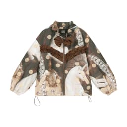 ELFSACK Magical Unicorn Jacket for Women – Cute Ruffled Bow, Lace & Polka Dot Design, Cozy Winter Streetwear Coat