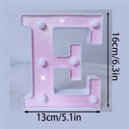 1PC 16cm Pink Glitter LED Letter&Number Lights Battery Powered Decorative Lights For Wedding,Proposal,Birthday,Party,Photo Props