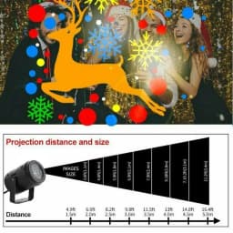 Christmas Projector Light 16Pattern Projection Fairy Lamp Outdoor/Indoor Holiday Projection Night Lamp for Home Xmas Party Decor