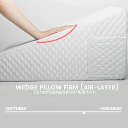 Wedge Pillow for Sleeping Bed,Air Layer Memory Foam for Back, Leg, and Knee Pain Relief Triangle Pillow with Removable Cover