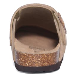Evshine Women Suede Cork Slippers with Adjustbale Strap Comfy Arch Support Leather Mules Retro Men Potato Shoes Lady Cork Clogs