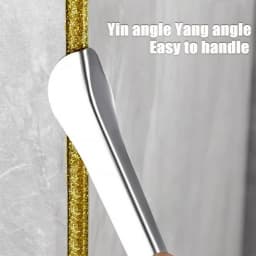 Putty Knife Paint Scraper Blade Drywall Corner Ceramic Tile Grout Remover Water Scraper Floor Tool, Silvery