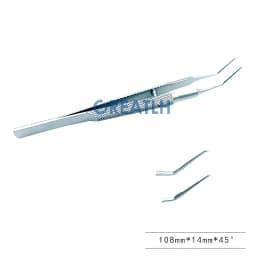 Titanium Utrata Capsulorhexis Forceps Curved Angle 105mm long ophthalmic instrument surgical