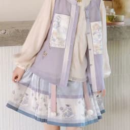 Chinese Style Improved Ming Dynasty Exquisite Printed Horse-face Skirt Women High Waist All-match Pleated Mini Horse-face Skirt