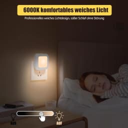LED Night Lamp Dimmable Warm White Wireless Cabinet Light EU US UK Plug in Night Light for Kids Bedroom Auto Dusk to Dawn Sensor
