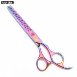 Purple Dragon Dog Grooming Scissors 6.5" 7" Stainless Up Curved Scissors Professional Pet Shears Chunker Thinning Scissors Z3002