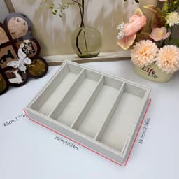 A Multi-Specification Eight-Slot, Six-Slot, Four-Slot Grey and Beige Jewelry and Sunglasses Display, Storage and Organizing Box