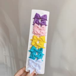 10Pcs/Set Solid Color Kids Bows Hair Clips for Baby Girls Handmade Ribbon Bowknot Hairpin MiNi Barrettes Hair Accessories