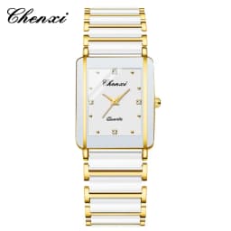 CHENXI 104A Brand Men Quartz Watch Elegant Square Dial Reloj Ceramic Strap Waterproof Simple Montre Lady Fashion Couple Watches
