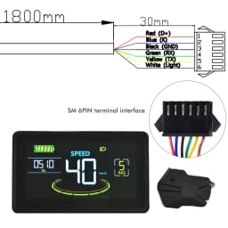 (Custom)UART2 Electric Bike Bicycle LCD Display Meter SM/Waterproof Connection Plug Ebike Intelligent Display