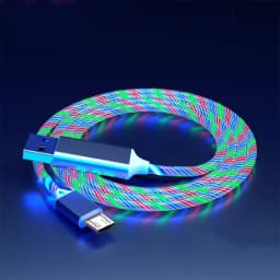 Flow Luminous USB Type C Cable 3A Fast Charging Data Cord for Samsung Xiaomi OPPO Huawei IPhone Charger Micro USB Wire LED Cable