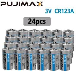 PUJIMAX 36/24/24-cell 3V CR123A Lithium Battery Single-Use Battery, With Stable Voltage and High Performance. Suitable for Remote Controls, Cameras, Flashlights, Distance Meters, and Flashlights. This Is a Non-Rechargeable Battery. Do Not Charge It.