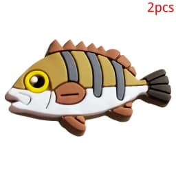 2024 PVC fish series 2pcs lot cute shoe buckle charms accessories decorations for sandals sneaker clog unisex lovers gift drop