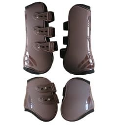 1 Set Horse Leg Guard PU Neoprene Protective Boots Adjustable Horse Splint Boots Leg and Support for Training Riding Jumping