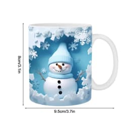 Creative 3D Christmas Ceramic Mug Unique Space Design Snowman Santa Coffee Cup Tea Milk Mug Christmas Gifts For Kids Adults