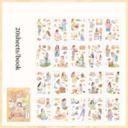 Mr. Paper 20Pcs/bag Character Scenic Sticker Book Cute Stationery Stickers Handbook Material Stickers DIY Creative Decoration