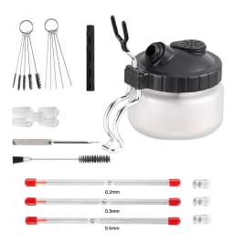 SAGUD 19PCS Airbrush Cleaning Kit Spray Gun Cleaner Set with Cleaning Pot Brushes & Repair Tools for Hobby Painting Model Craft