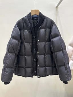 Luxury Knit patchwork down jacket for women 2026 Winter Thick warm turtleneck long sleeve puffer coat Korean style INKEO DJ668