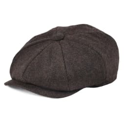 BOTVELA Tweed Wool 8 Panel Black Herringbone Newsboy Cap Men Classic 8-Quarter Panel Style Flat Caps Women Beret Hat