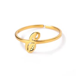 Initial Letter Rings For Women Gold Color Stainless Steel A-Z Letter Adjustable Ring Aesthetic Wedding Christmas Jewelry Gift