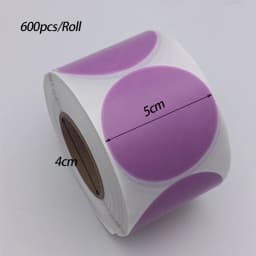 5cm Color Thermal Label Circle Self-adhesive Sticker 6cm Roll Sticker Label Direct Thermal Label for Logo Product Label QR Code