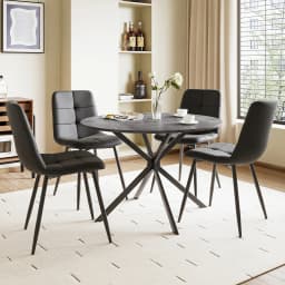 Dining Table and Chairs Set of 4, Folding Round Kitchen Table With Chairs for Dining Room,Kitchen