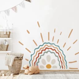 Cartoon Boho Rainbow Wall Sticker Wall Decals Home Decorations Color Mural Sticker Baby Living Bedroom Ornament Home Wallpaper