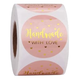 500pcs Handmade with Love Stickers Baking Label Wedding Sticker Party Label Decoration Envelope Seal Stationery Black Sticker