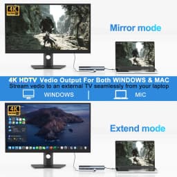 8 in 1 USB C Hub with 4K 60Hz HDTV 1Gbps Ethernet 100W Power Delivery SD/TF Card Slots USB 3.0*3 5Gpbs Data Ports for MacBook